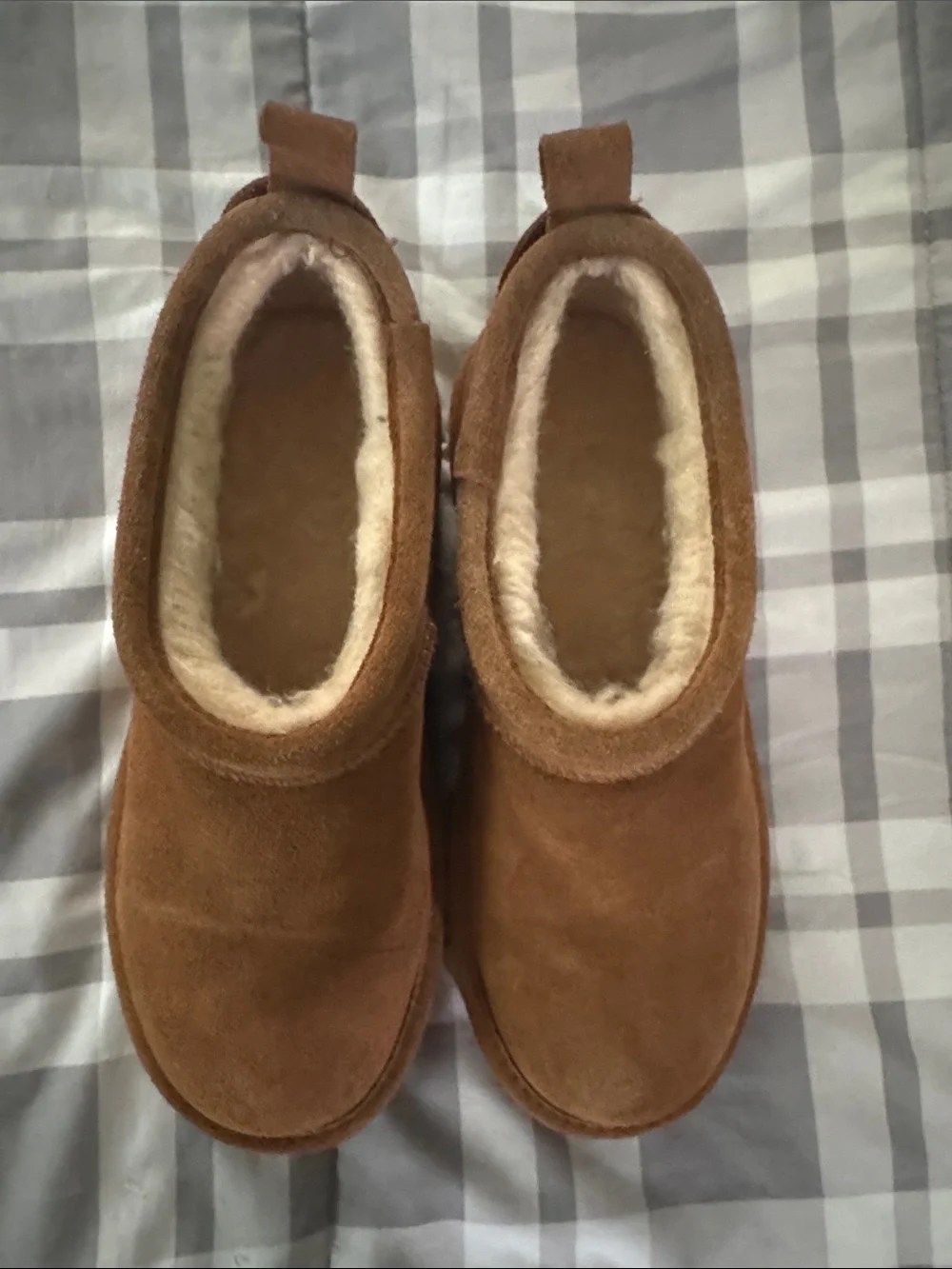 BearPaw Kids Chestnut Suede Slip-On Faux-Fur Lined Slippers